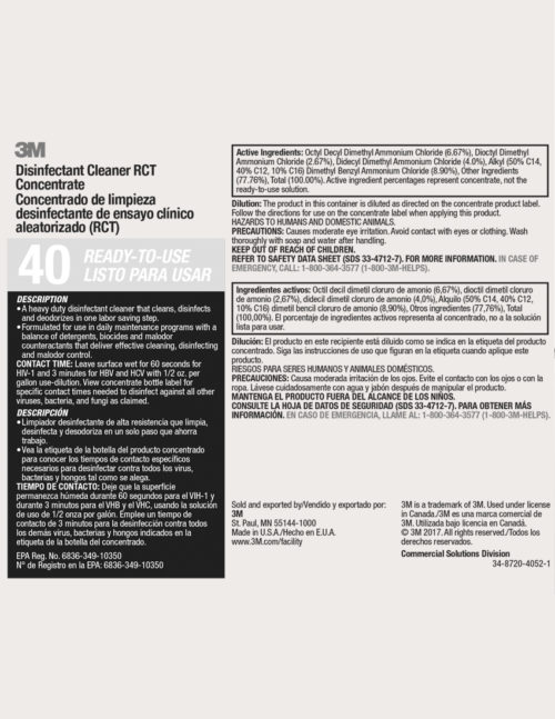 3M Disinfectant Cleaner RCT Concentrate